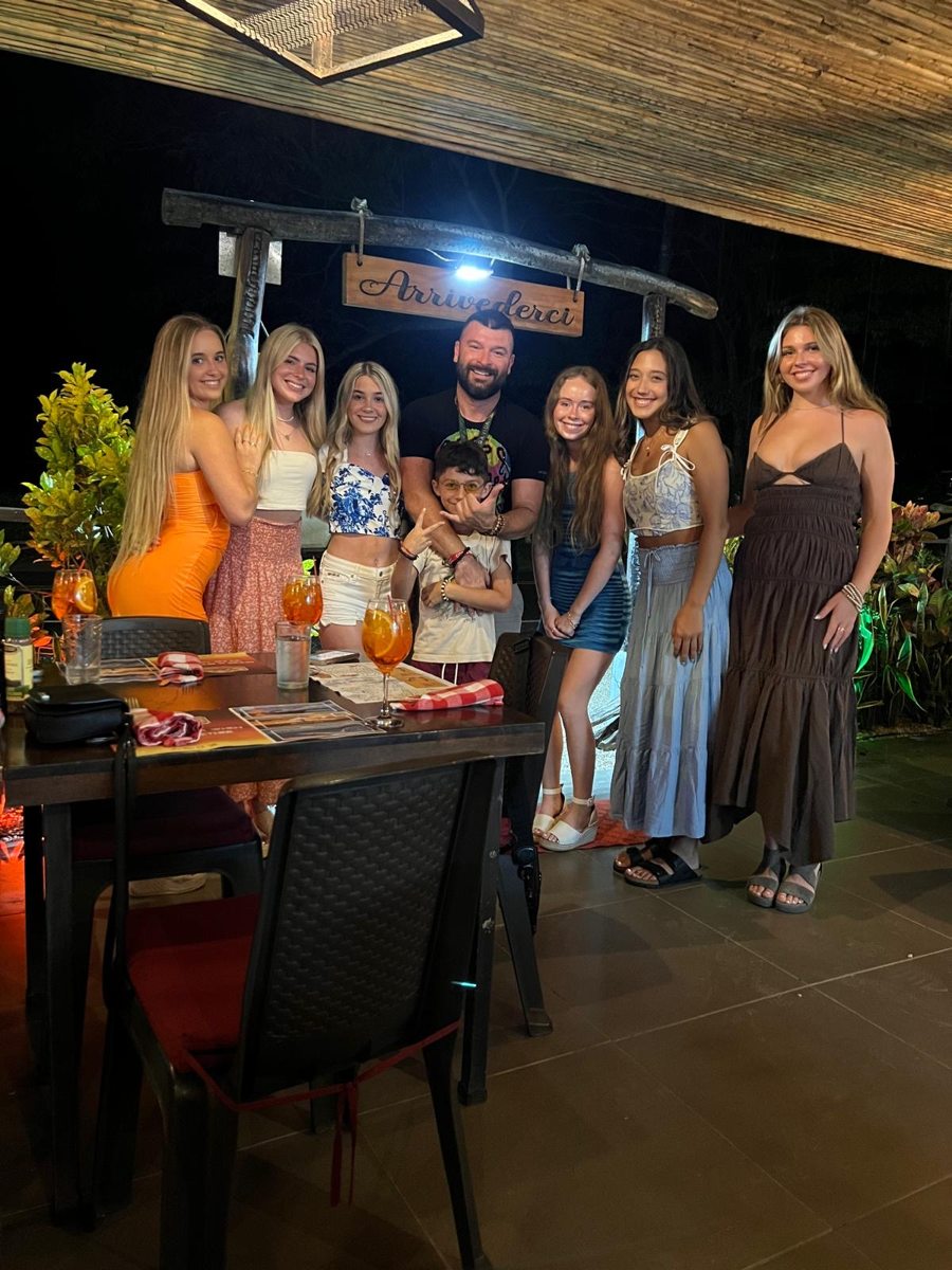 Friends sharing dinner together