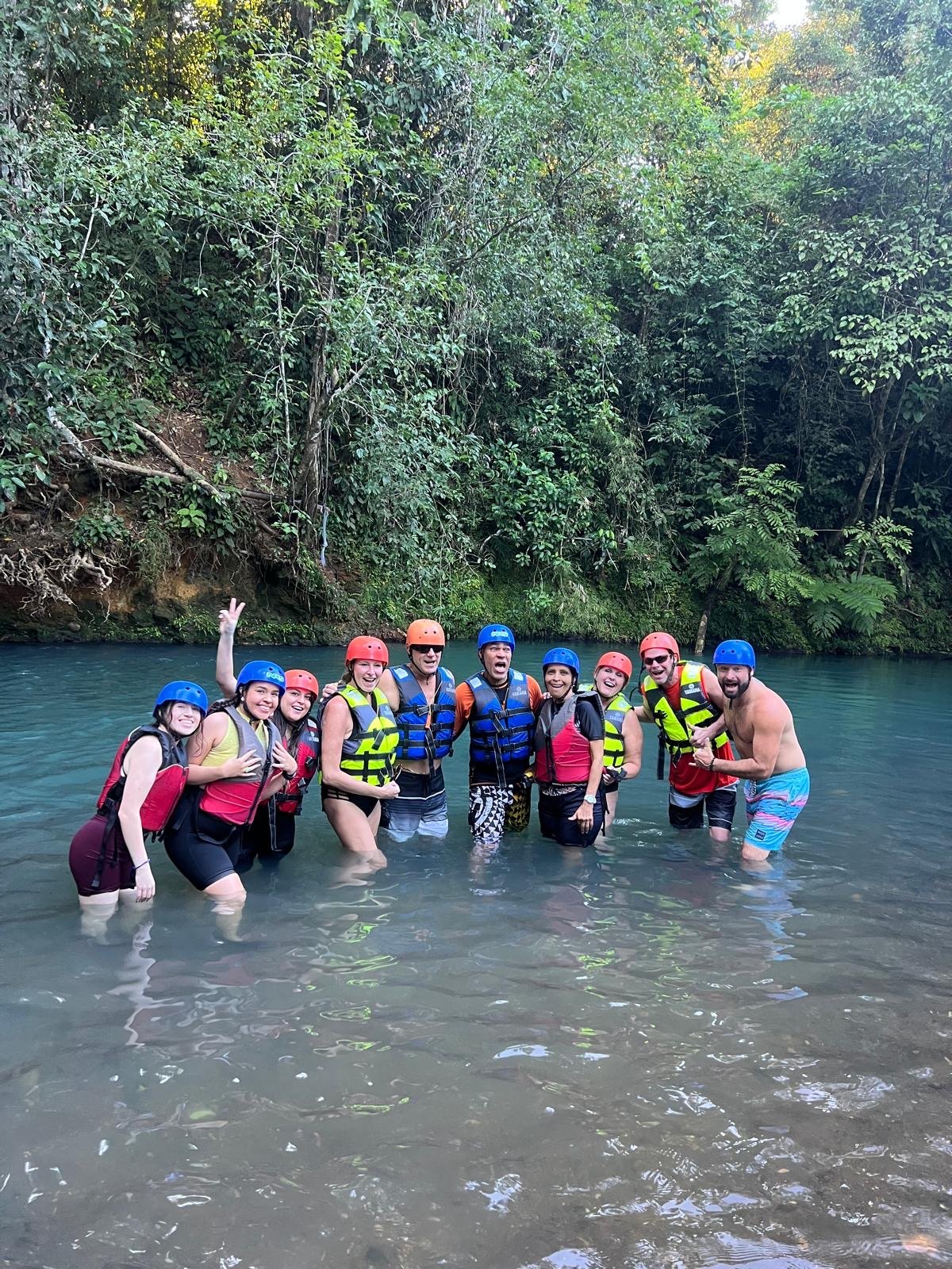 Friends enjoying a river adventure